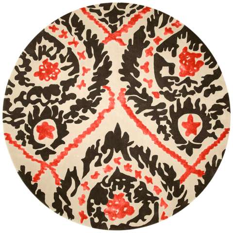 overhead of serendipity round rug evolve collection