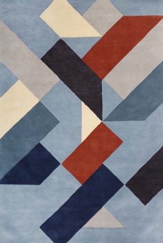 overhead image of geometric Fuse rug