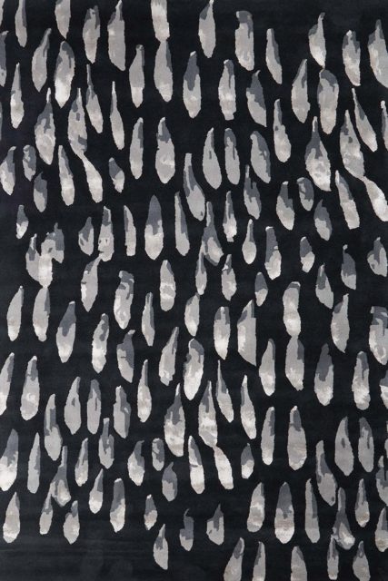 Overhead image of charcoal Rain Drops rug