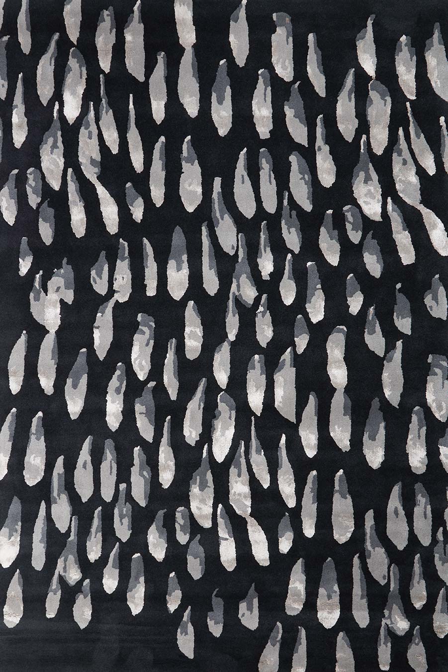 Overhead image of charcoal Rain Drops rug
