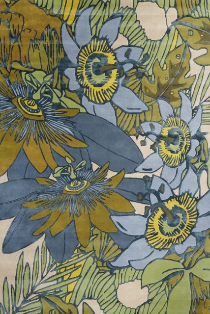 overhead image of floral Wailoa rug