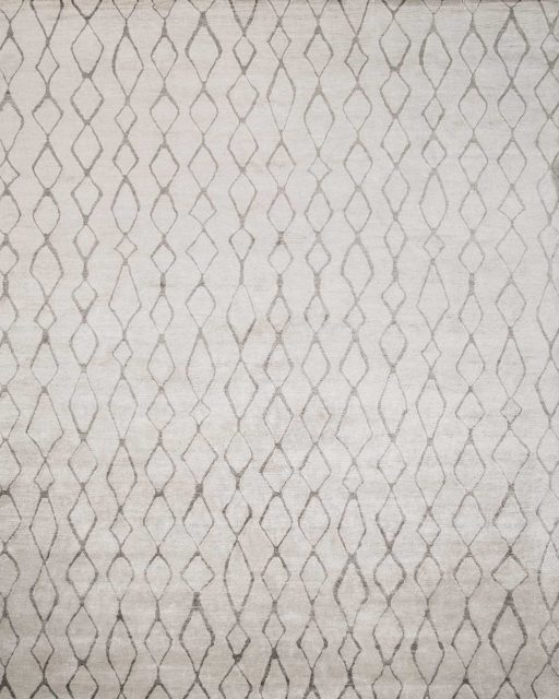 Overhead image of tribal Blair rug in beige colour