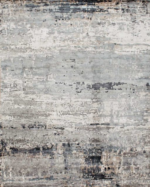 Product image of distressed Orion rug in grey and blue colour