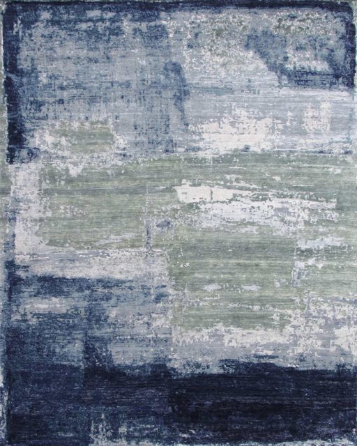 Product image of abstract Poseidon rug in blue and green colour