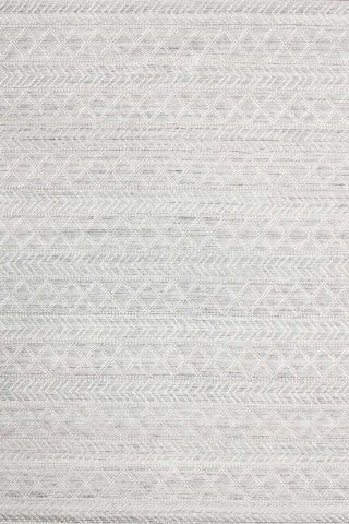 Overhead view of patterned Zinc rug in cream colour