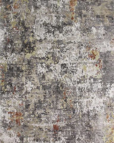 Overhead view of charcoal Harissa rug in grey colour