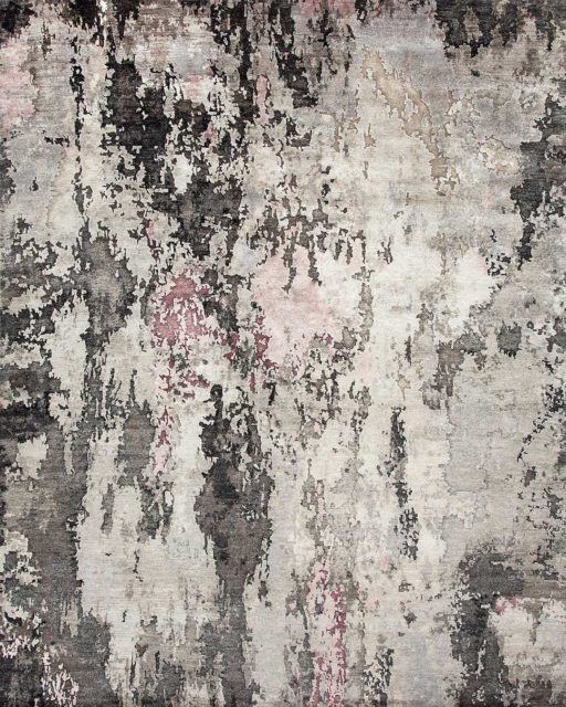 Product image of textural Quartz rug in pink and grey colour