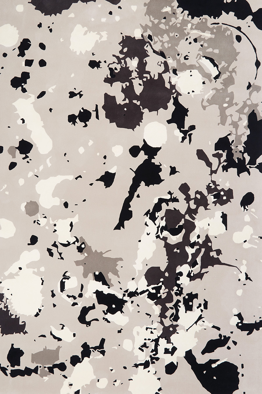 Overhead of painterly Pollux rug by Greg Natale