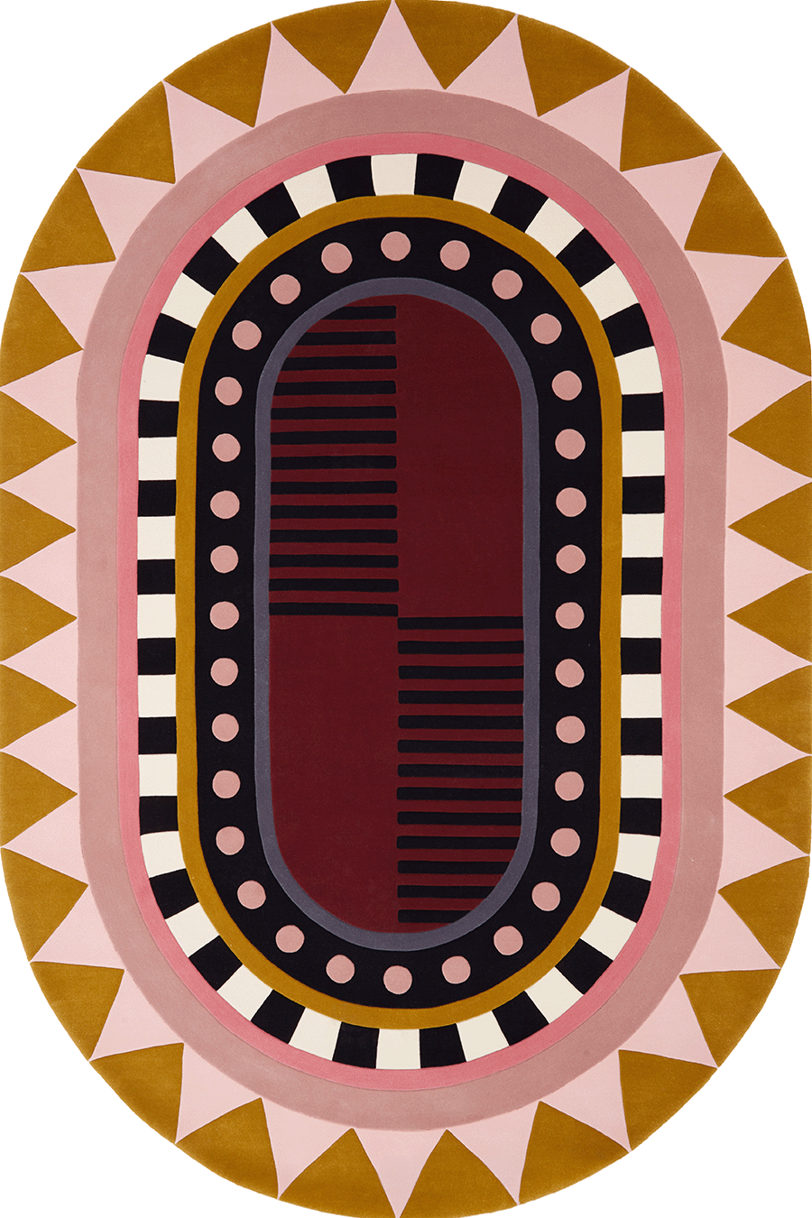Overhead of geometric Stella Diva rug by Greg Natale