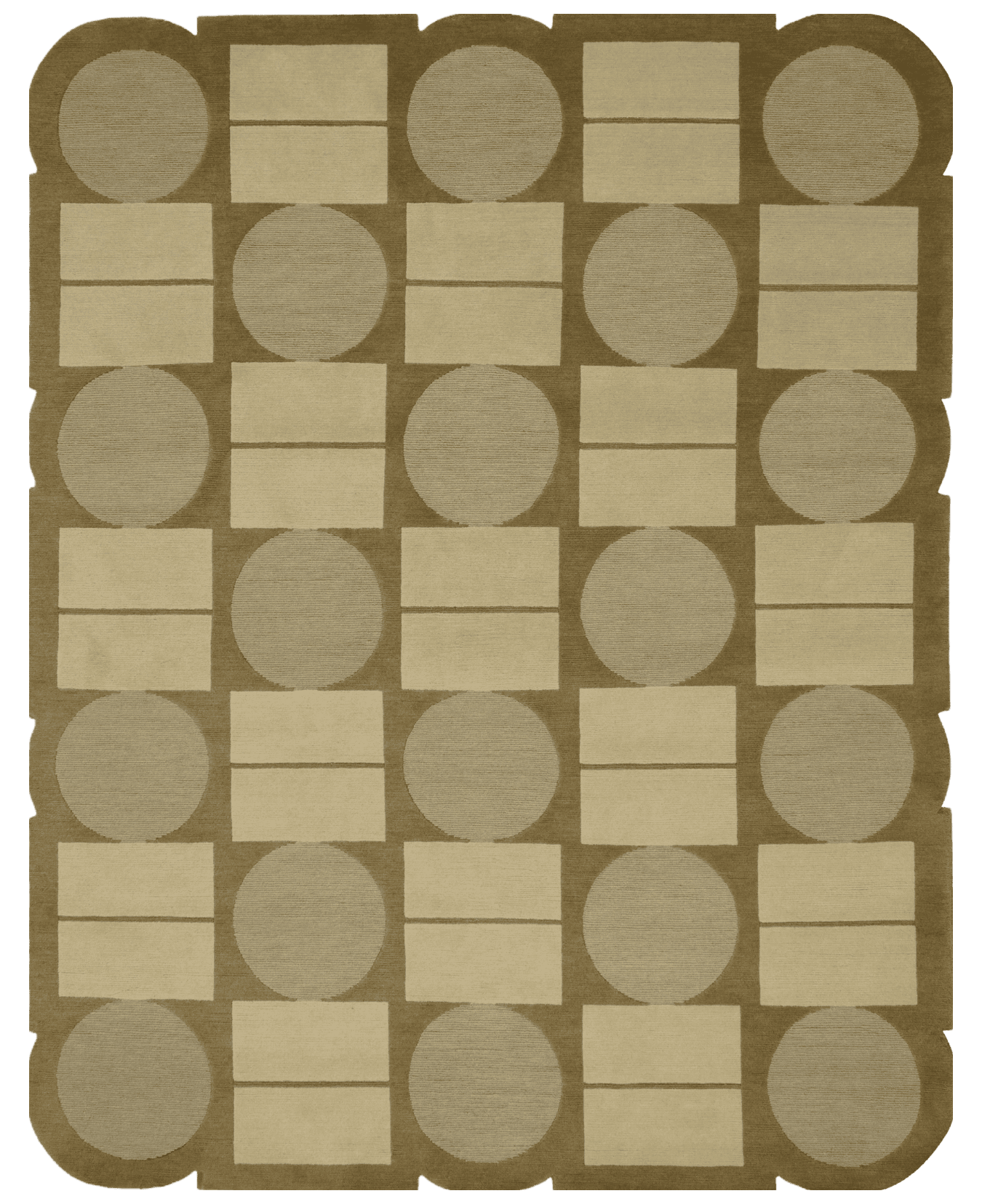 overhead image of the vivo handknot rug designed by Greg Natale