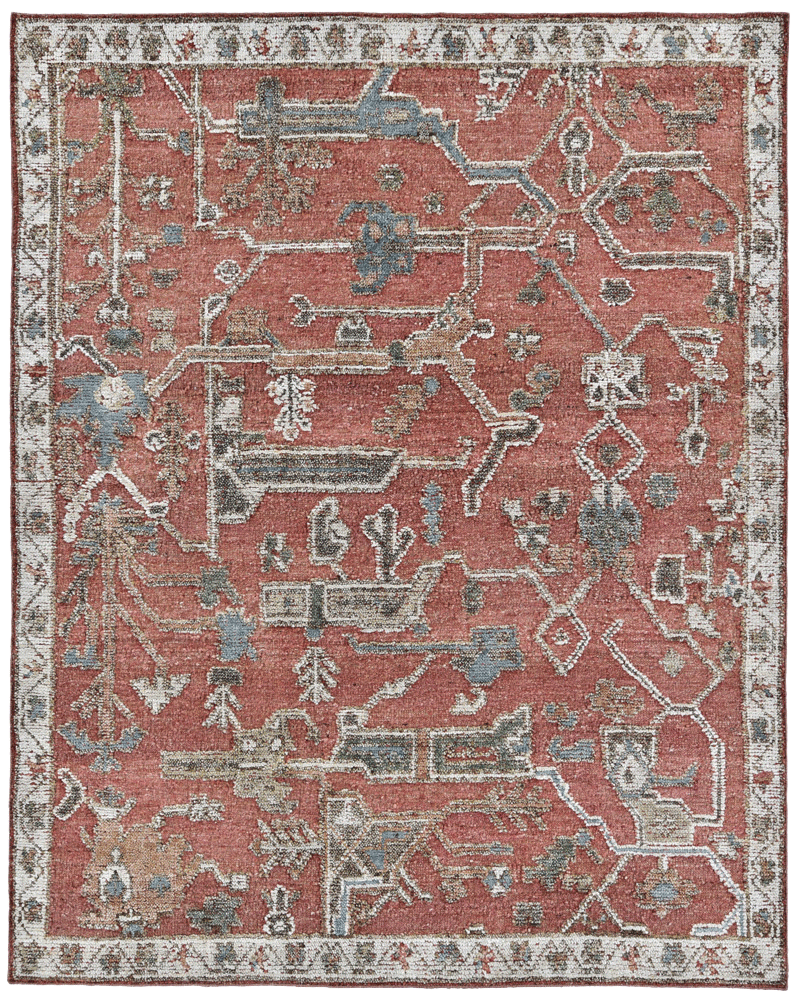Designer Rugs Oushak Collection Biri red WR Transparent