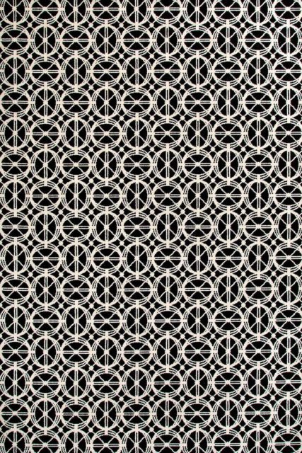 Overhead view of Emilio black and white patterned Axminster carpet by Greg Natale