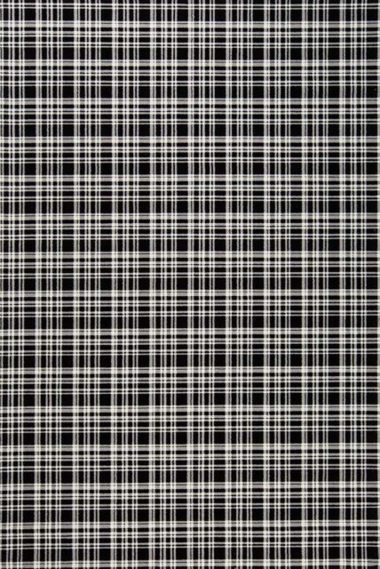 Overhead view of Alford black and white tartan Axminster carpet