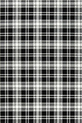 Overhead view of Kintore black and white tartan Axminster carpet
