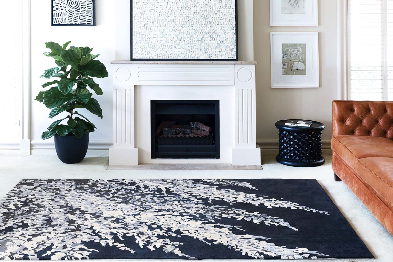 designer rugs collection navy felicia aroney blossom dance