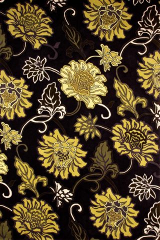 Overhead image of black Chinoiserie rug by Vixen