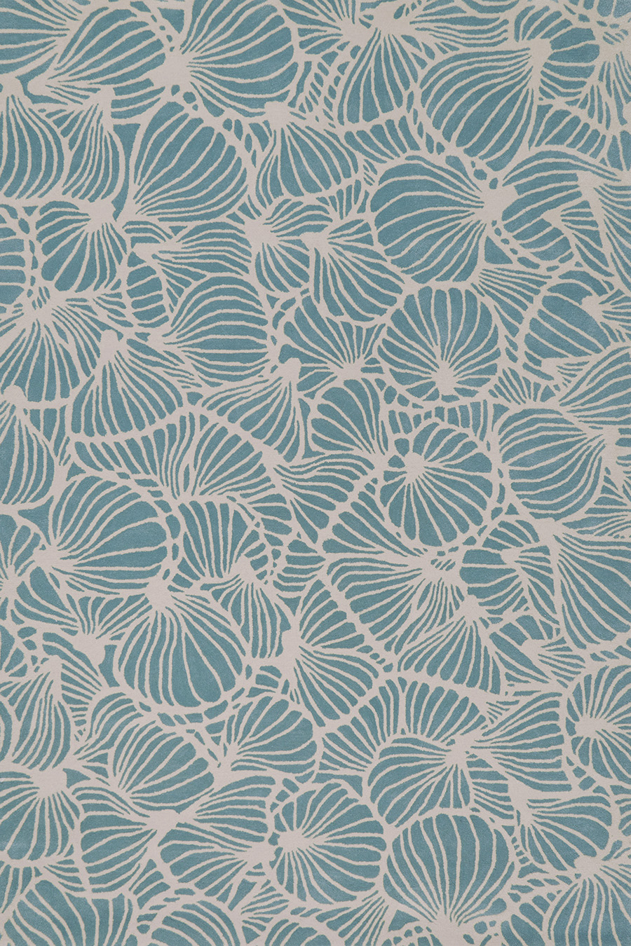 Overhead image of blue Mallee Buds rug