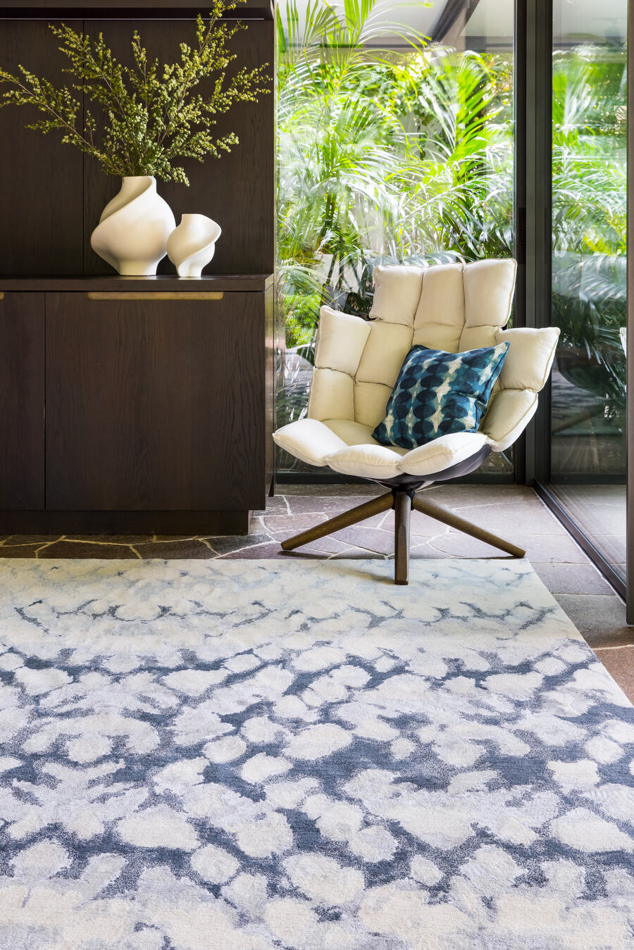 designer rugs shibori Entomology grey rug lounge