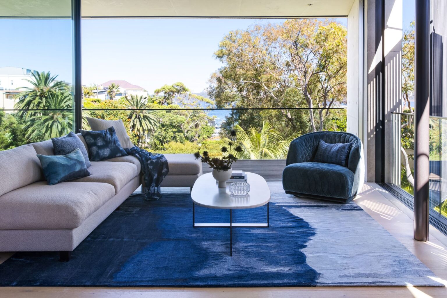 designer rugs shibori Mountains Dyed blue rug lounge new