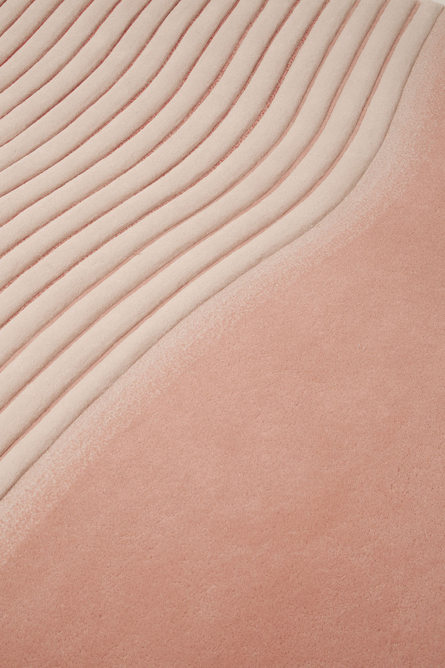 Pink gradient carved textured rug by Australian Designers Bernabeifreeman