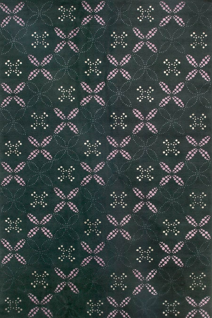 overhead of brodie rug by bernabeifreeman in charcoal geometric dot pattern