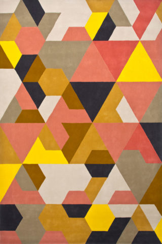 overhead of berlin rug by bleux in multi geometric pattern