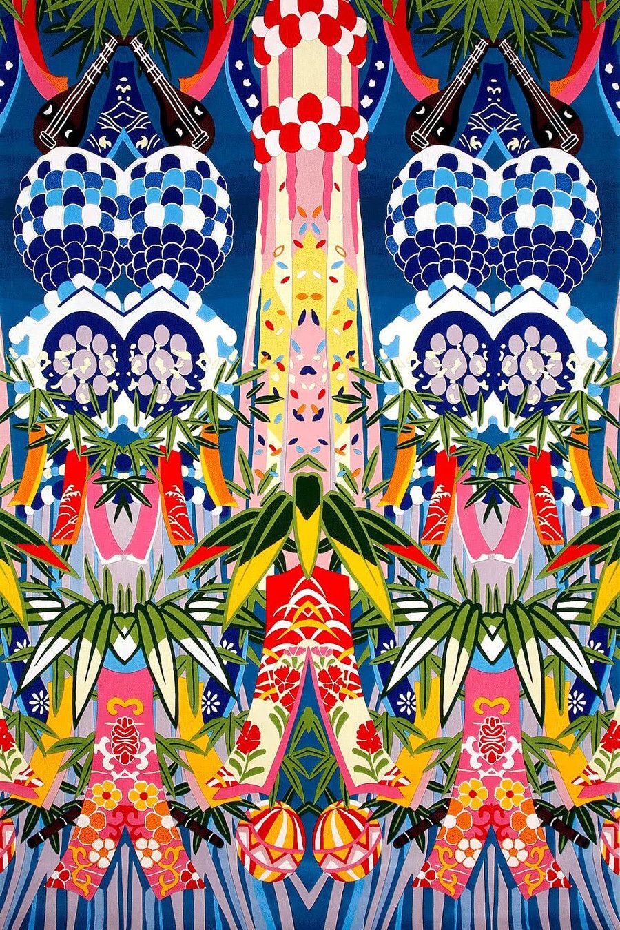 overhead of island sond rug by camilla multicoloured tribal