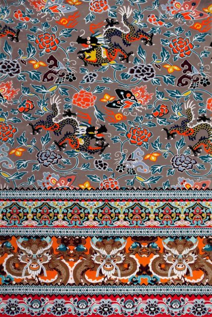 overhead of qin rug by camilla oriental dragon