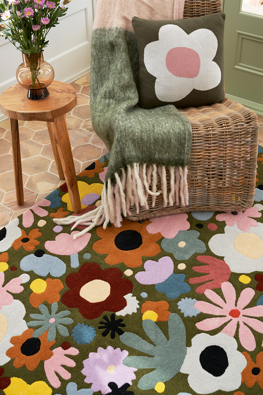 designer rugs castle skippy garden olive lo hr3