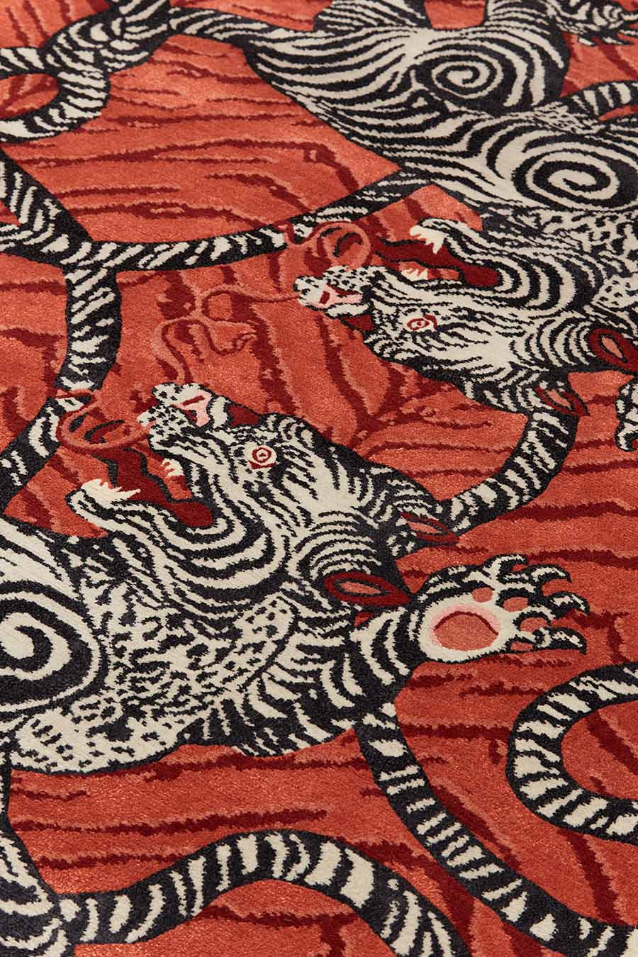 designer rugs catherine martin tiger knot red cl wr