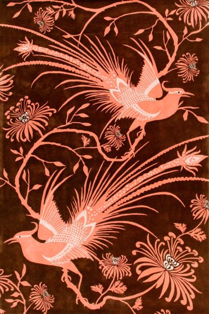 overhead of pheasant rug by catherine martin bird print
