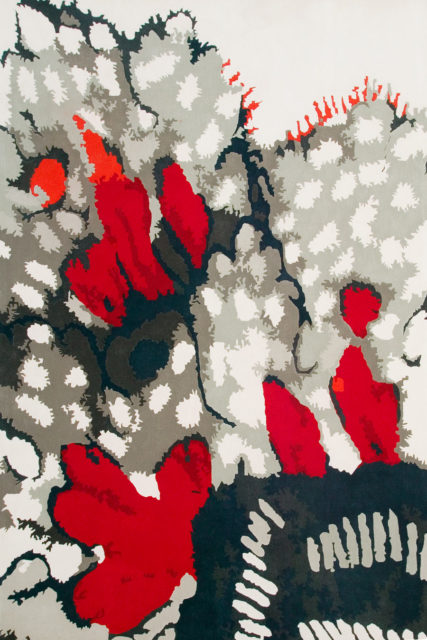 overhead of snow drop rug by easton pearson