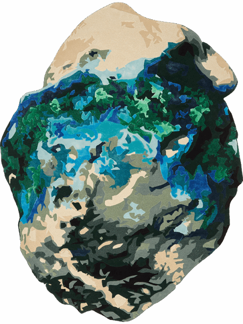 overhead image of the Halleys Comet rug by Emma Elizabeth for Designer Rug