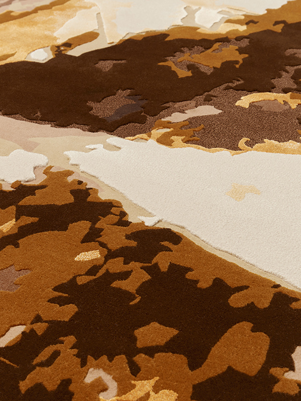 overhead image of the Olympic Australis rug by Emma Elizabeth for Designer Rug