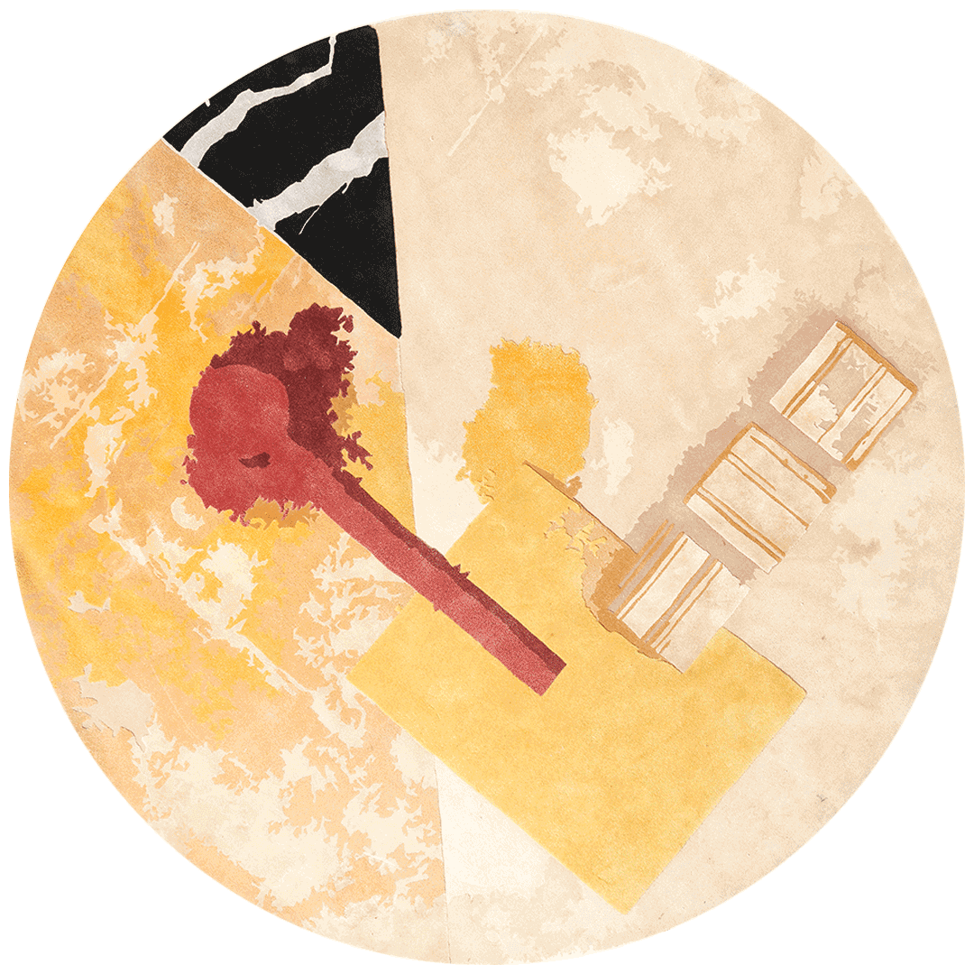 overhead of materiality 2 yellow round rug by emma elizabeth designs