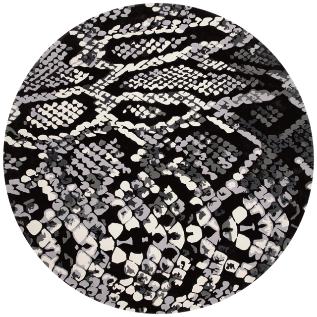 overhead of medusa rug by emma elizabeth designs round snake print