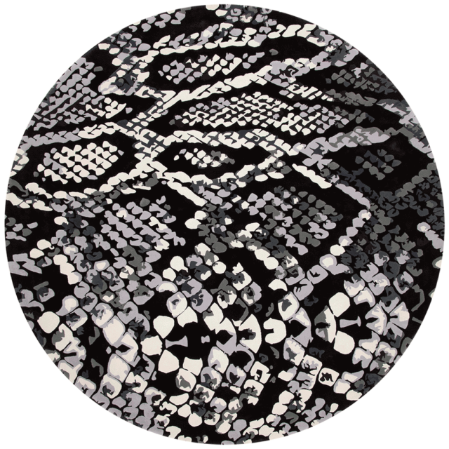 overhead of medusa rug by emma elizabeth designs round snake print