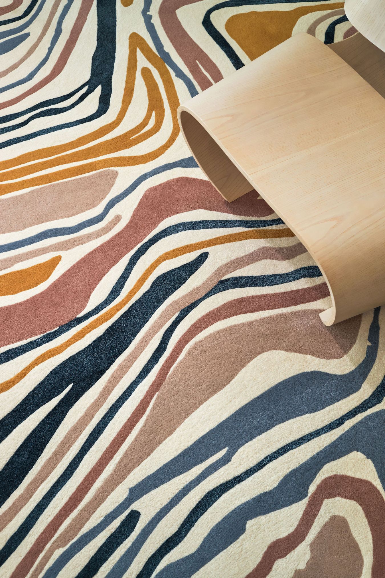 Close up image of the Slice rug designed by Daniela Casadio