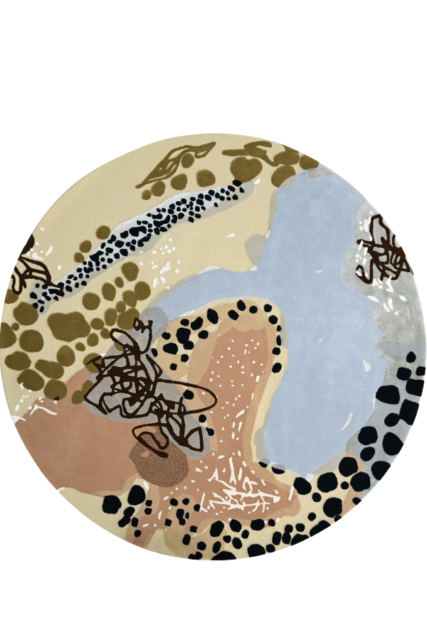 overhead image of the Kine rug designed by Ildelin-Kruger-