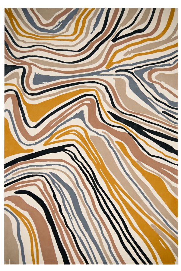 overhead image of the Slice rug designed by Daniela-Casadio