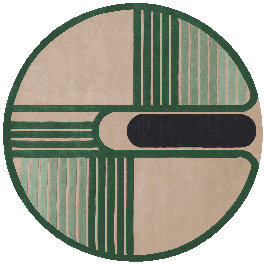 overhead of circuit round rug by gavin harris