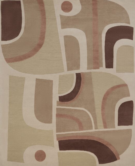 overhead image of the Dura handknot rug designed by Greg Natale