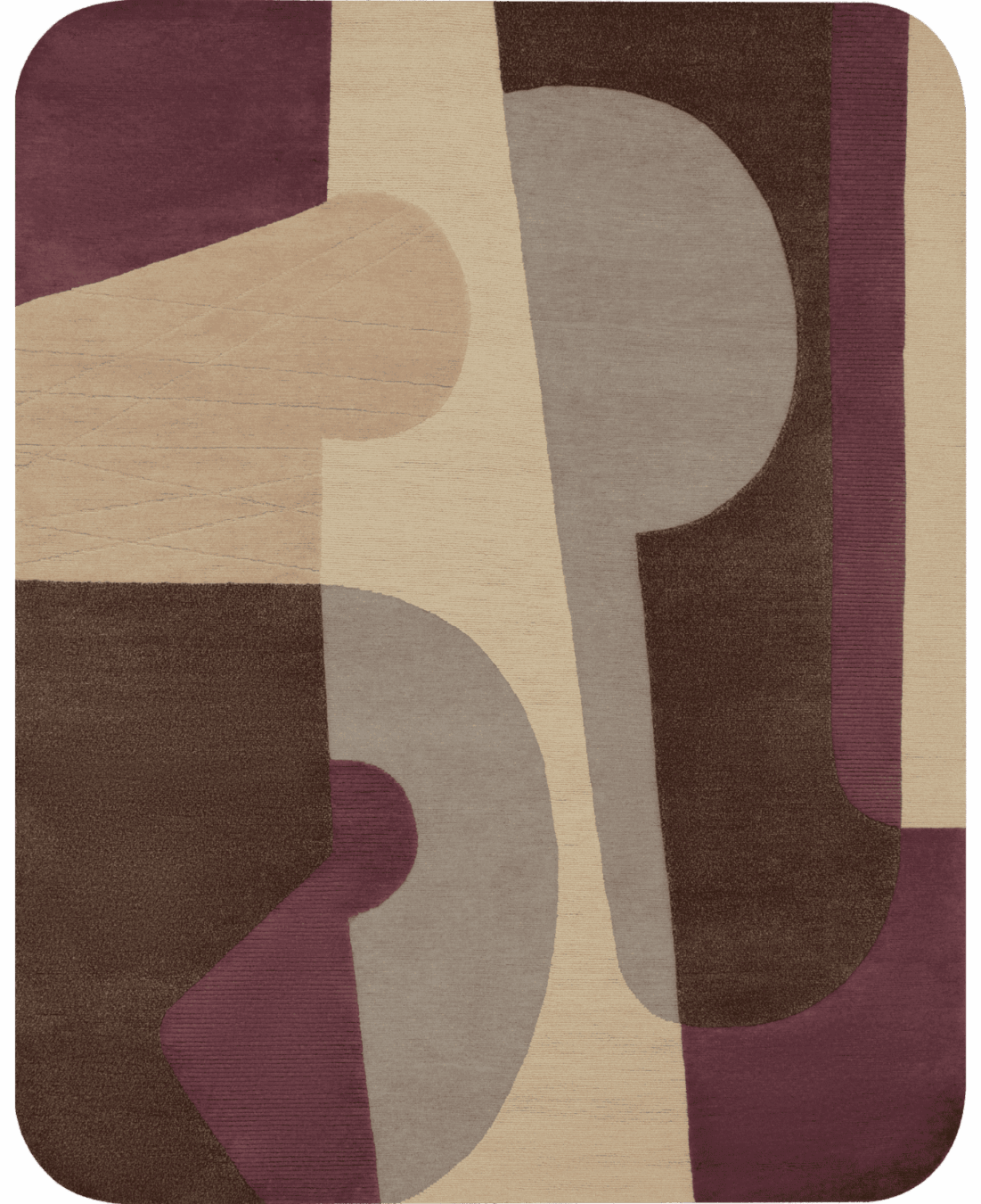 overhead image of the Rozzo handknot rug designed by Greg Natale