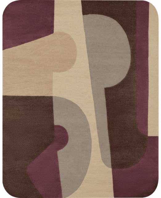 overhead image of the Rozzo handknot rug designed by Greg Natale