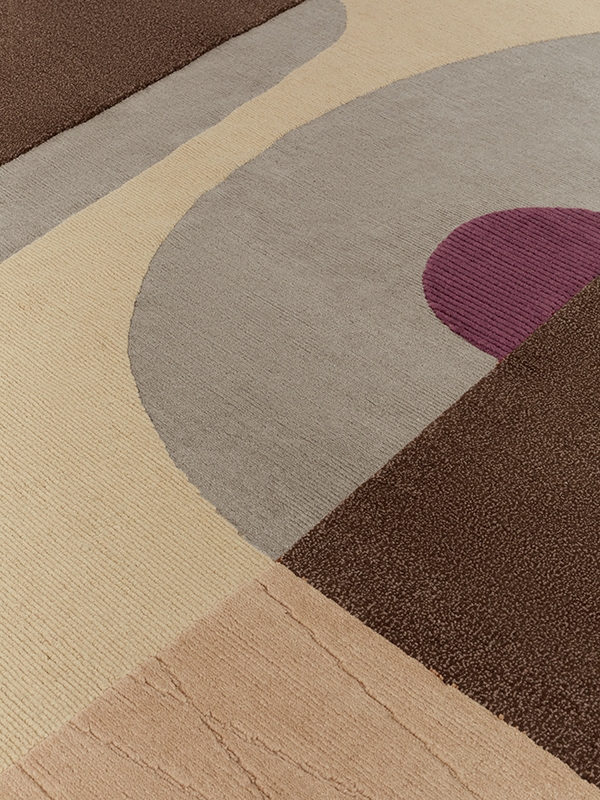 close up image of the rozzo handknot rug designed by Greg Natale