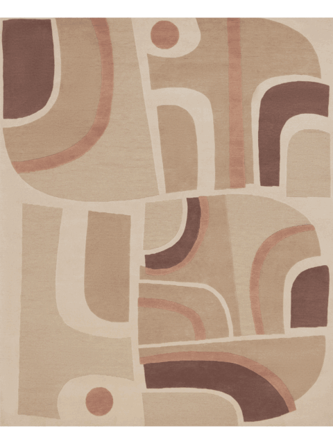 overhead image of the Dura handknot rug designed by Greg Natale