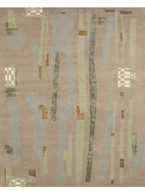 overhead image of the Freddo handknot rug designed by Greg Natale