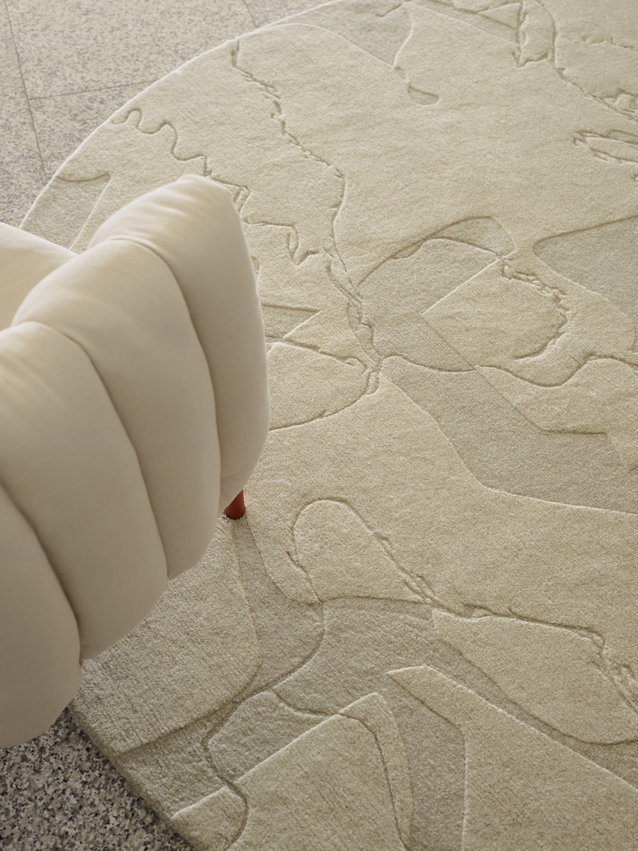 Ruvida handknot rug by Greg Natale in modern interior – luxury designer rug with organic design, handknotted in wool for rich texture and lasting quality.