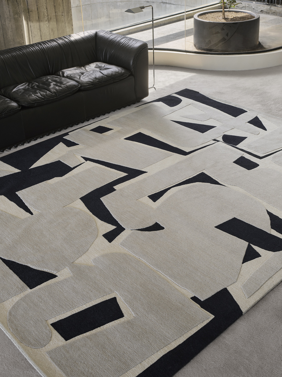 Terroso handknot rug by Greg Natale styled in a modern interior – luxury designer wool rug with earthy tones and textured pattern, perfect for contemporary Australian homes