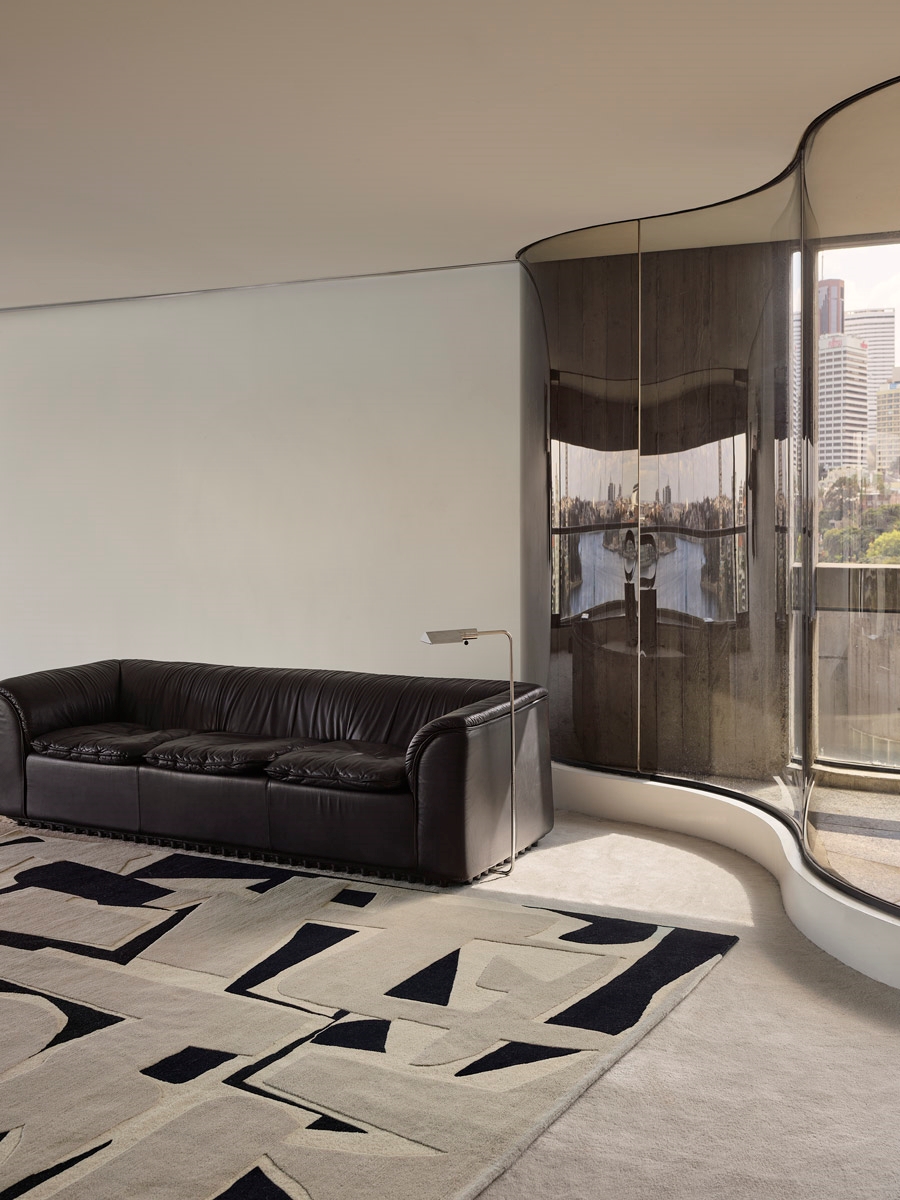 Terroso handknot rug by Greg Natale styled in a modern interior – luxury designer wool rug with earthy tones and textured pattern, perfect for contemporary Australian homes
